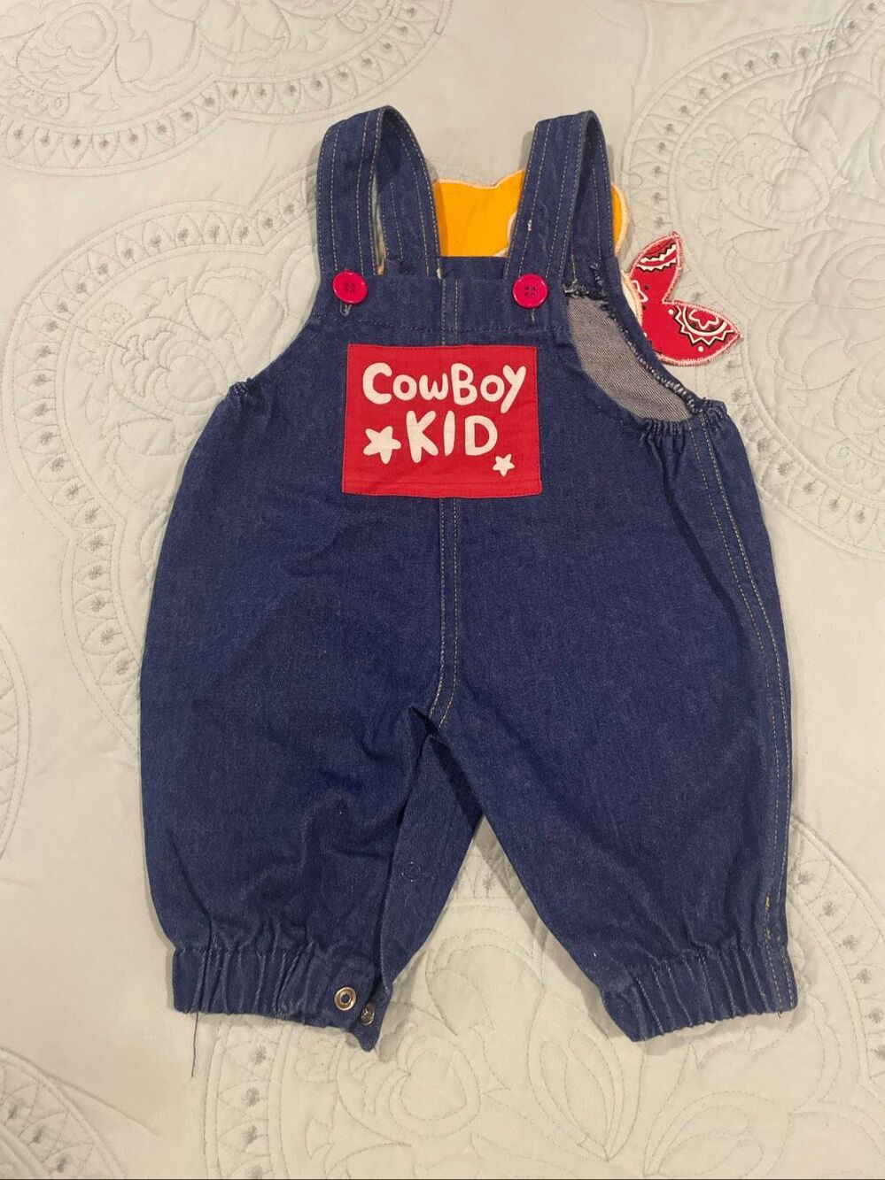 Vintage Cowboy Kid Baby Overalls 0-6 Month